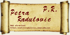 Petra Radulović vizit kartica
